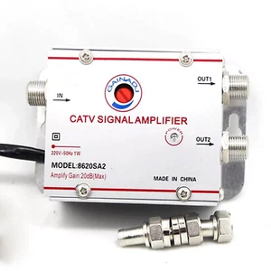 CATV TV Antenna Signal Amplifier Booster Splitter For Digital TV Input 2-Outpma - Picture 1 of 12