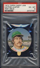 1972 Topps Candy Lids Test Issue Catfish Hunter PSA 6 Oakland Athletics HOF