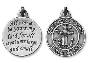 St. Francis Hund Haustier Medaille (ES584) NEU - 1" Durchmesser - Bild 1 von 3