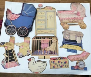 Vintage 1985 Queen Holden Baby Nancy Her Nursery And Clothes Paper Dolls See Pic - Picture 1 of 8