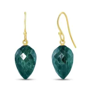 Pendientes de gota de esmeralda en oro amarillo de 14 K (25,80 quilates) tw.) - Imagen 1 de 1