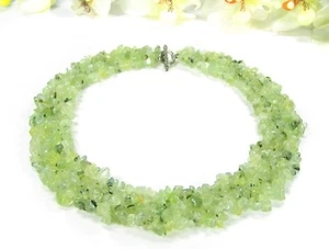 Wunderschöne Kette aus dem Edelstein Prehnit Mehreihig - Picture 1 of 3