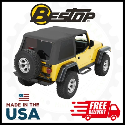 Blusa macia inclinada Bestop Black Diamond TREKTOP | Para 1997-2006 Jeep Wrangler TJ - Imagem 1 de 3