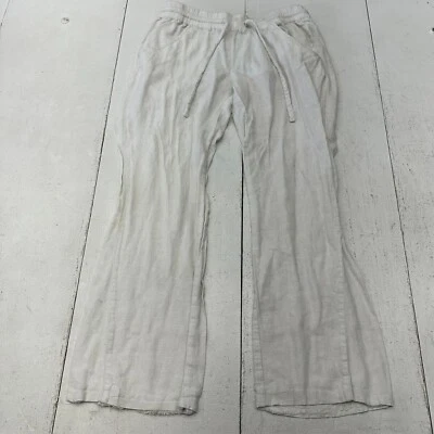 Roxy 纯白色抽绳夏季流动舒适裤子女式 S 码 — 第 1/4 张图片