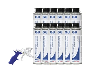 12x GU Winterschaum 1-K B2  500 ml H-01162-00-0-0 + Pistole Größe L H-01454 - Afbeelding 1 van 1