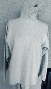 Vintage 90s TSE unisex cashmere & lana powder blue double ply turtleneck XL It54 - Picture 1 of 12