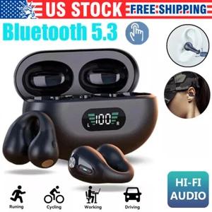 Auriculares inalámbricos Bluetooth 5.3 Clip para oreja Auriculares de conducción ósea Auriculares deportivos - Imagen 1 de 29