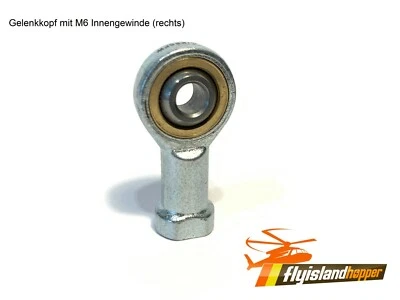 Gelenkkopf mit M6 Innen-Rechtsgewinde (RH) Gelenkauge Uniballgelenk GIKR6-PW