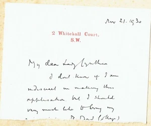 Sir Owen Seaman, journalist, Editor of Punch. 1930 autograph part letter - Picture 1 of 2