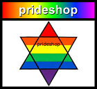 Rainbow Star Of David Adhesive Sticker Fade Resistant Gay Lesbian Pride #182