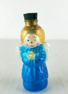 Vintage 3" Avon Plastic Angel In Blue Dress W/ Gold Star Bottle Container Empty - Picture 1 of 7