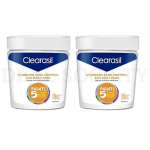 Clearasil Stubborn Acne Control 5in1 Facial Cleansing Pads 90ct Each Lot of 2 - Picture 1 of 7