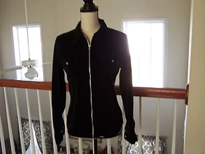 DCC Jeanswear Junior M Jacket Black Zipper Front Long Sleeve Front Pockets - Picture 1 of 5
