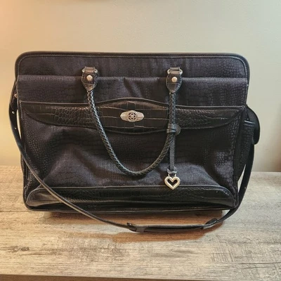 Brighton Martha черный ноутбук портфель Дамская сумка для бизнеса крокодила выбитый - Изображение 1 из 4