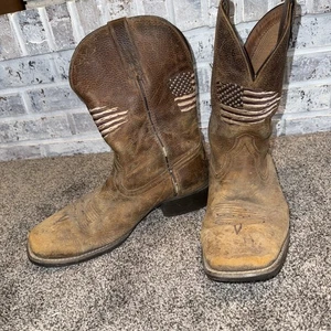 ARIAT Men's Circuit Patriot Flag Western Cowboy Boots Brown Size 10 D 10040275 - Picture 1 of 7