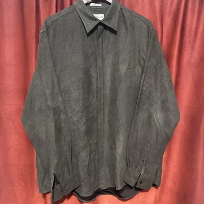 Camisa con cuello abotonado manga larga marrón claro talla grande Alfani para hombre Foto 1 de 3