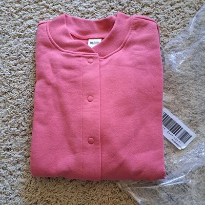 NUEVA BLAIR Icónica Chaqueta Polar PETITE LARGE PL Rosa Bolsillos a Presión Cómoda Acogedora Foto 1 de 3