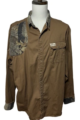 Team Realtree Shirt Mens XXL Brown Shooting Padded Shoulder Camo Trim Outdoors - Image 1 of 4