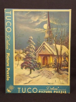TUCO Deluxe Picture Puzzle Silent Night Stock No. 3905 Made in USA Original Box - Image 1 of 4