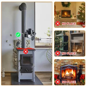Ventilador de estufa de leña estilo calor Lotus 4 aspas accesorio de chimenea silencioso - Imagen 1 de 8