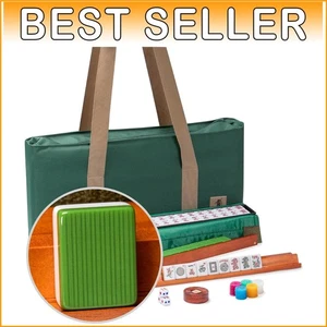 Complete Huntington Mahjong Set with 166 Tiles, Racks, and Mineral Green Case - Picture 1 of 11