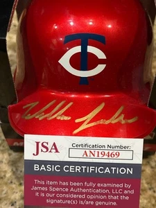 WALKER JENKINS MINNESOTA TWINS TOP PROSPECT SIGNED BASEBALL MINI HELMET JSA COA - Picture 1 of 5