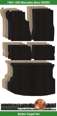 Juego de alfombrillas bereber personalizadas para Mercedes-Benz 500SEC 1984-1985 (5 piezas) #XLT Foto 1 de 4