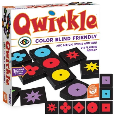 Qwirkle Strategy Game Color Blind Friendly Family Fun 108 Wooden Tiles - Image 1 of 4