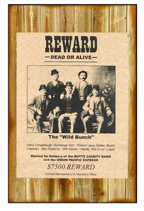 Tin Sign The Real Butch Cassidy & Sundance Kid Wanted Poster Reward - Picture 1 of 1