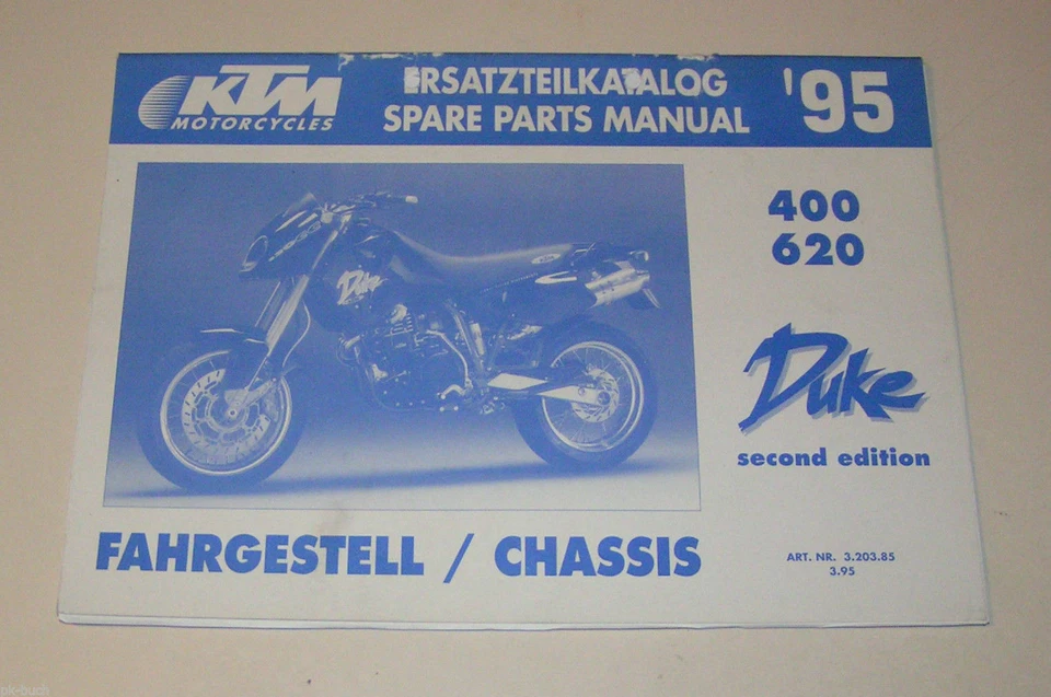 Catalogo Parti Telaio KTM Duke 400 / 620 - Anno Modello 1995 - Immagine 1 di 1
