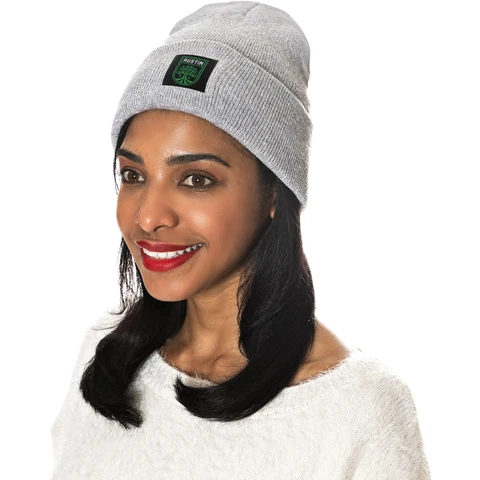 Women's ZooZatz Heathered Gray Austin FC Cuffed Knit Hat & Gloves Set Cover