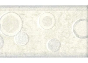 Modern Silver Gray Diamante Circle Dot Geometric Wallpaper Border Home Decor - Picture 1 of 3