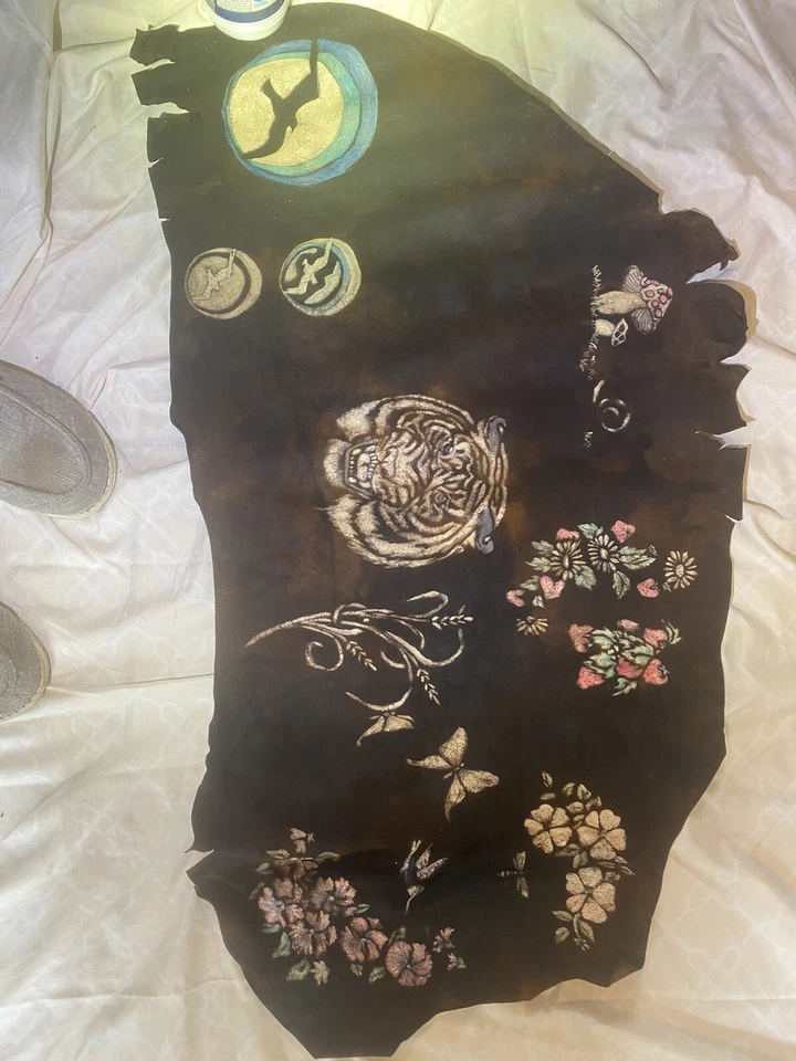 Hand Painted Bison Hide/Skin vintage - Image 1 of 4