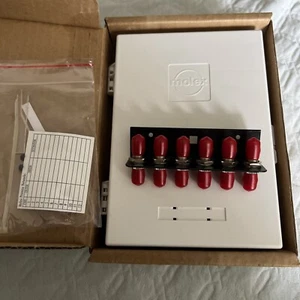 NEW Molex 601 Box Wall Mount Enclosure 6 Port ST Loaded With Multimode Adapters - Bild 1 von 4