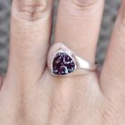 925 Sterling Silver Alexandrite Gemstone Handmade Bohemian Promise Ring For Men