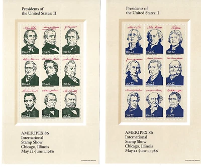 US Scott# 2216-2219 Full Set of 4 Sheets of 9 1986 22c Ameripex'86 VF MNH - Image 1 of 4