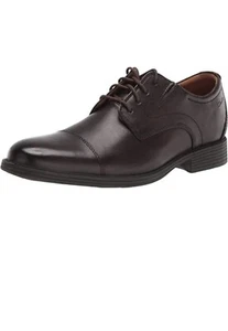 Clarks Para Hombre Whiddon Gorra Oxford Marrón Oscuro con Cordones Zapatos de Vestir NUEVO EE. UU. Talla 8.5 - Imagen 1 de 9