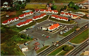 Postal De Colección Años 50 Dutch Village Motel Vista Aérea Nuevo Castillo Delaware DE - Imagen 1 de 2