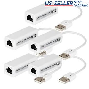 5pcs USB 2.0 Ethernet Network Adapter 100Mbps Wired LAN for Windows and Linux