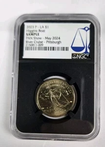 2023 PAN River Cruise Higgins Boat $1 Coin - Pittsburgh - NGC SAMPLE - Picture 1 of 2