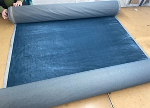 Vintage Blue Velvet Fabric for Upholstery per meter - Picture 1 of 15