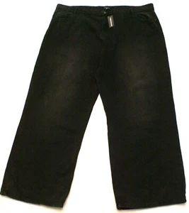 PrettyLittleThing Wide-Leg Washed Black Denim High Rise Jeans Womens 24 (51X31) - Picture 1 of 4