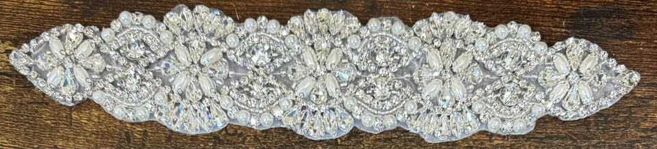 Liguero de cristal nupcial brillante estrás cinturón apliques adorno Foto 1 de 1