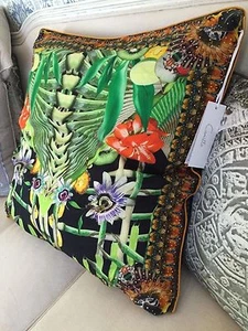 new CAMILLA SILK CRYSTALS BOTH SIDES BAMBOO EDEN SMALL CUSHION - Picture 1 of 3