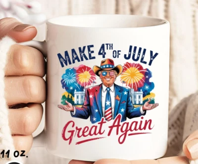 Trump Mug, Make 4th of July Great Again Mug, Patriotic Trump, Trump 4th of July - Image 1 of 2
