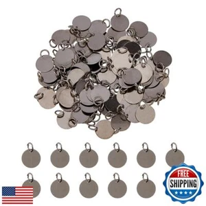 SUPERFINDINGS 100Pcs Brass Stamping Blank Tag Charms 12mm Flat Round Metal St - Picture 1 of 5