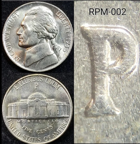 1945-P Jefferson War Nickel | Mint Error | RPM-002 | 35% Silver Cover