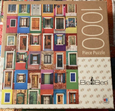 MB Big Ben 1000 Jigsaw Puzzle - Collage of 36 Windows And Doors Complete - Image 1 of 4