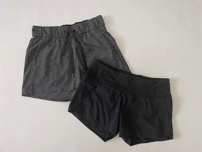 Lot de 2 shorts femme Lululemon noir et gris taille 4 [US Import Duty Payé] - Photo 1/4