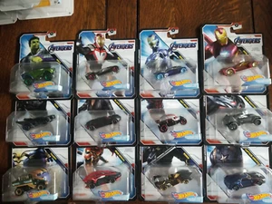 2017 Hot Wheels Marvel Avengers Character Cars Set of 12 - Picture 1 of 5